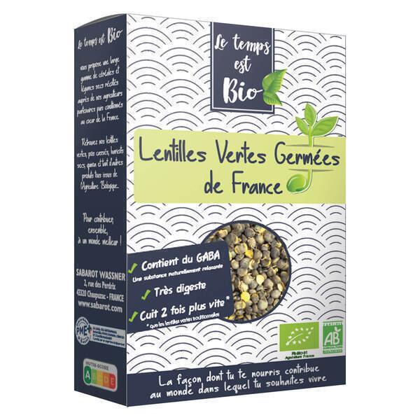 Lentilles vertes bio germées de France - 200g - Le Temps est bio