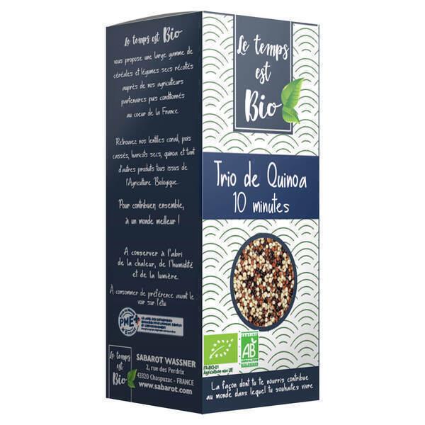 Trio de quinoa bio - étui 450g - Le Temps est bio