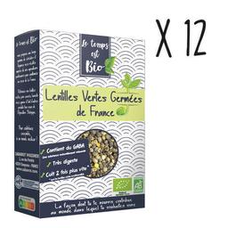 Lot 12 Lentilles vertes bio germées France 200g Le Temps est bio