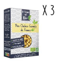 Lot 3X Pois chiches bio germés de France 200g Le Temps est bio