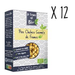 Lot 12X Pois chiches bio germés de France 200g Le Temps est bio