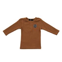 Tee- shirt manches longues  caramel côtelé bio