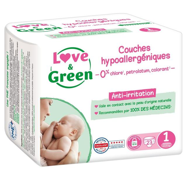 23 Couches hypoallergéniques - T1, 2-5Kg