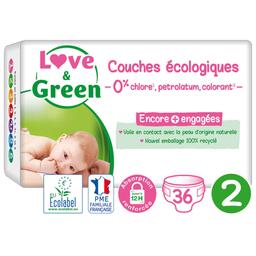 36 Couches hypoallergéniques - T2, 3-6Kg