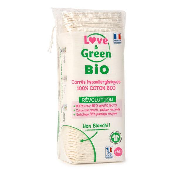 60 carrés de coton bio non blanchi