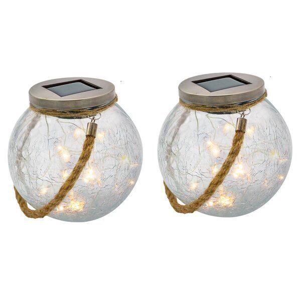 Lot de 2 boules solaires H13cm