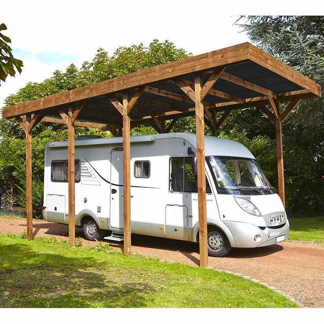 Carport en bois traité 32,3 m² - Camping car