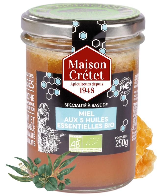 Préparation à base de Miel bio aux 5 huiles essentielles 250g