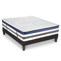 Matelas Mémoire 30cm + sommier gris 140x200