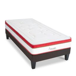 Matelas Mémoire 24cm + sommier gris 90 x190cm