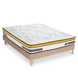 Matelas Ressorts 24cm + Sommier Bois 140x190