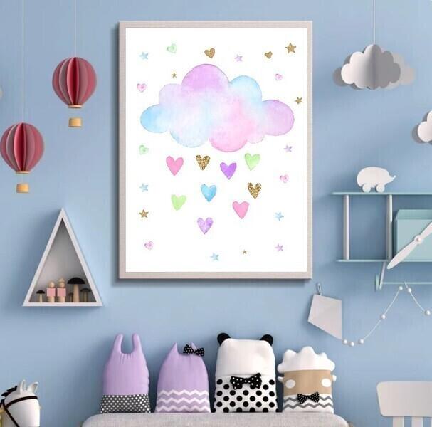 Affiche Nuage - 30x40cm - Chambre Bébé Garcon Fille