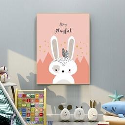 Affiche Lapin Animaux - 30x40cm - Chambre Bébé Garcon Fille