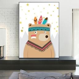 Affiche Ours Animaux - 30x40cm - Chambre Bébé Garcon Fille