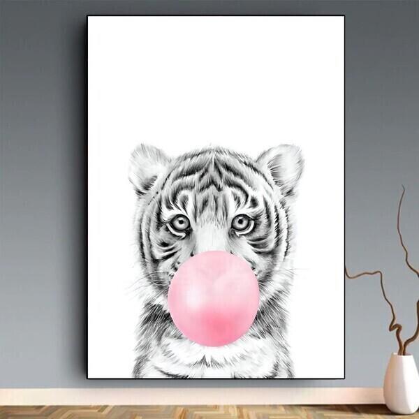 Affiche Tigre Animaux - 30x40cm - Chambre Bébé Garcon Fille