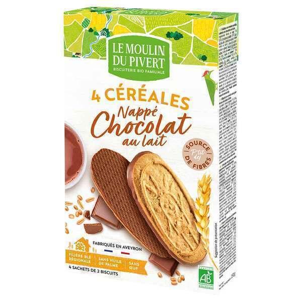 P'tit Dej 4 céréales nappés chocolat au lait 150g