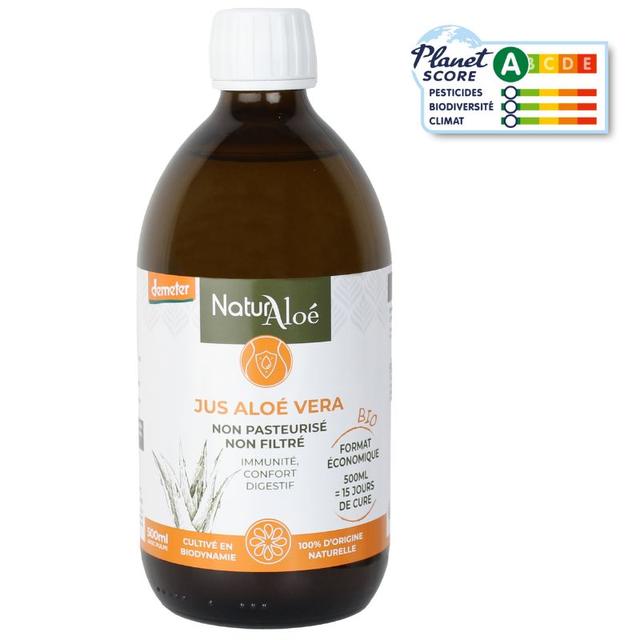 Jus d'Aloé Vera certifié bio et demeter - 500 ml