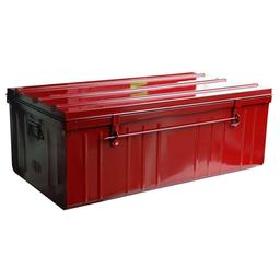 Malle de rangement en métal rouge 225 litres