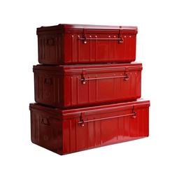 Cantine de rangement Premium en acier rouge Lot de 3 : 95, 130 e