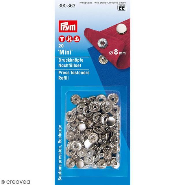 Boutons pression avec cache - Prym Mini - 8 mm - 20 pcs