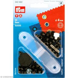 Kit oeillet Prym - Oeillets marron foncé 4 mm - 50 pcs