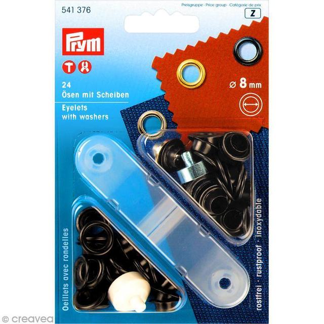 Kit oeillet Prym - Oeillets marron foncé 8 mm - 24 pcs