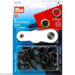 Kit oeillet Prym - Oeillets marron foncé 11 mm - 15 pcs