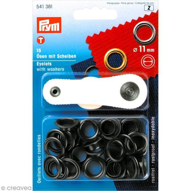 Kit oeillet Prym - Oeillets marron foncé 11 mm - 15 pcs