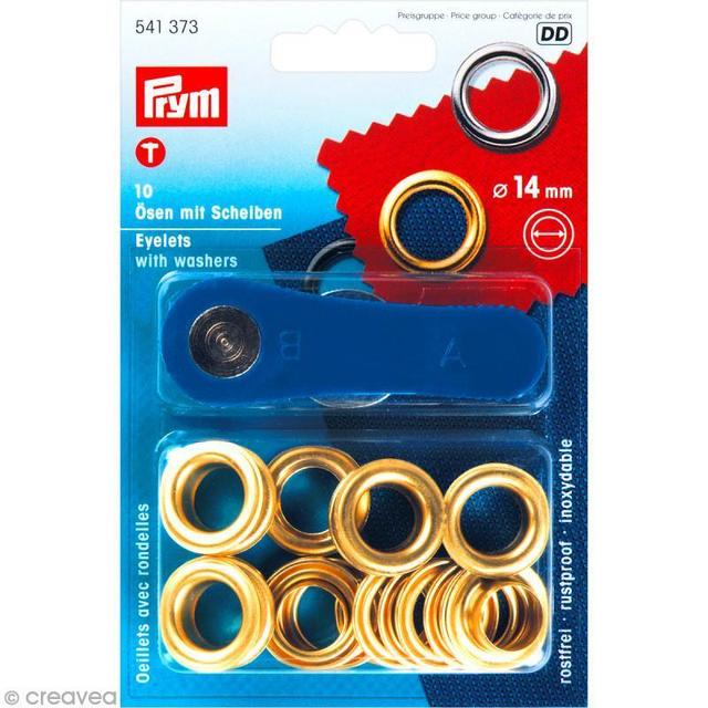 Kit oeillet Prym - Oeillets dorés 14 mm - 10 pcs