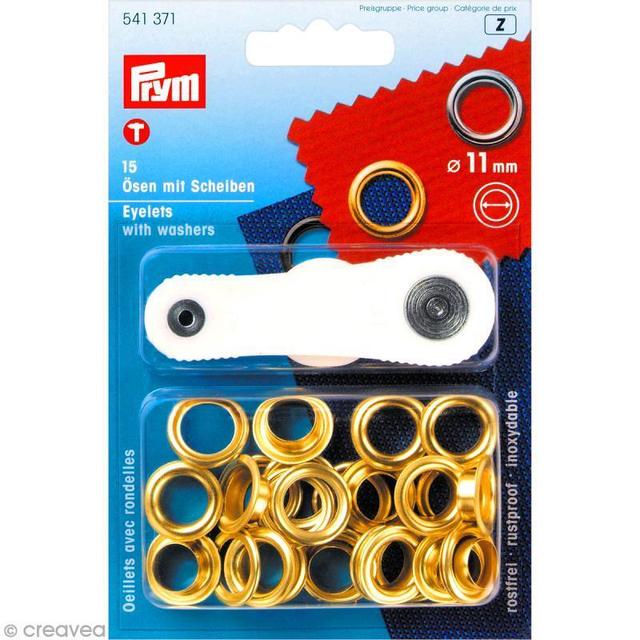 Kit oeillet Prym - Oeillets dorés 11 mm - 15 pcs