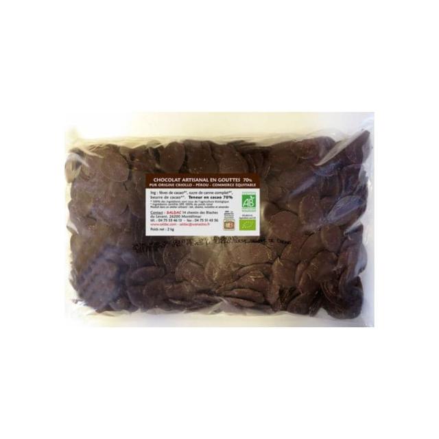 Chocolat de couverture en gouttes noir Bio 70% 2kg - 2 kg