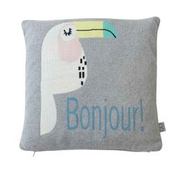 Taie de coussin en tricot de coton, TOUCAN