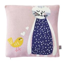 Taie de coussin en tricot de coton, Chat