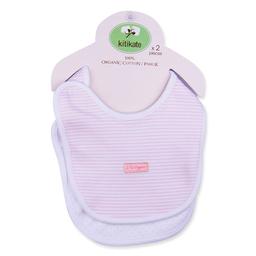 Lot de 2 bavoirs en coton bio Dreams Rose rayé