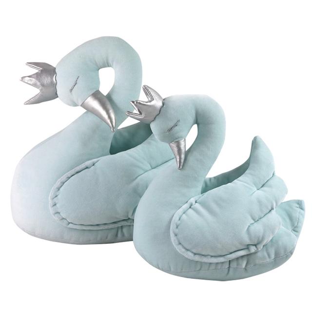 Peluche Cygne en Velours Fait Main Bleu Petit 23cm