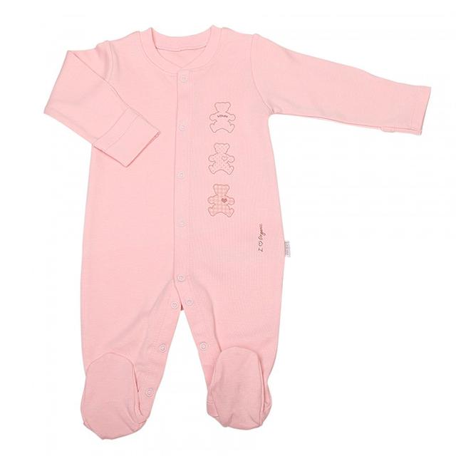 Pyjama bébé en coton bio BASIC Rose 3-6M 62CM