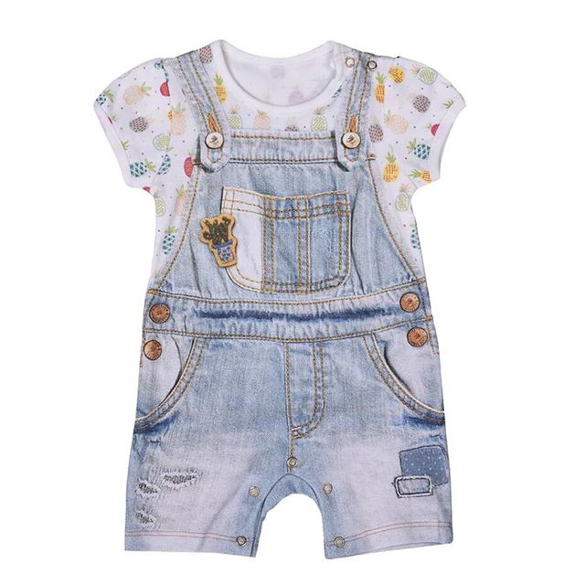 Combishort bébé fille en coton bio, Pinea