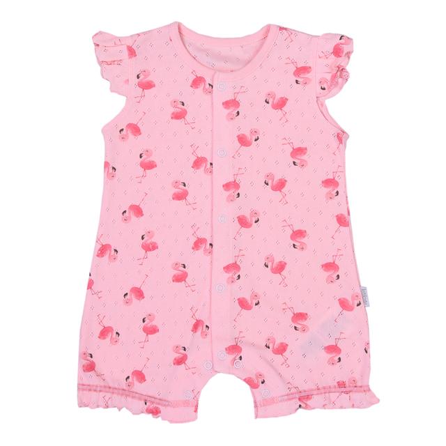 Combishort bébé fille en coton bio, Flamants roses