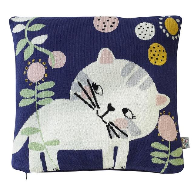 Taie de coussin en tricot de coton, Chaton