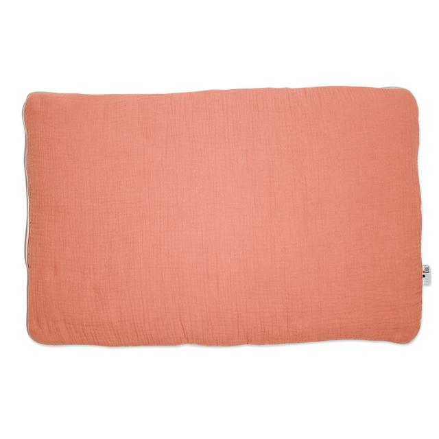 Oreiller plat en gaze de coton Jeanne Terracotta