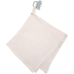 Doudou lange attache tétine en gaze de coton Jeanne Beige