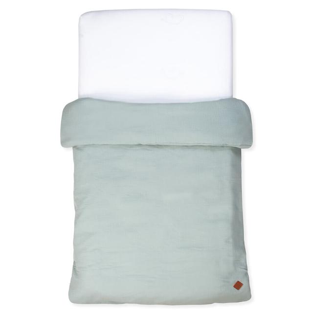 Housse de couette en gaze de coton Jeanne Vert de gris