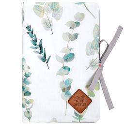 Protège carnet de santé bébé en coton, Eucalyptus