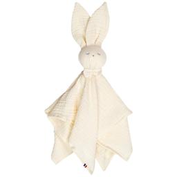 Doudou Lapin  en gaze de coton Jeanne Écru