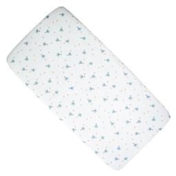 Drap housse berceau en gaze de coton, Bleuet