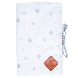 Protège carnet de santé bébé en coton Stella Blanc