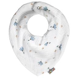 Bavoir bandana en coton, Bleuet