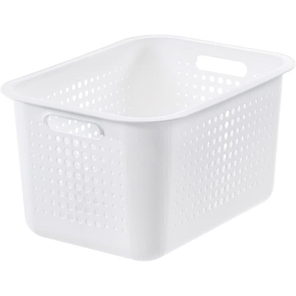 Corbeille de rangement 13 litres en Plastique Recyclé - Blanc