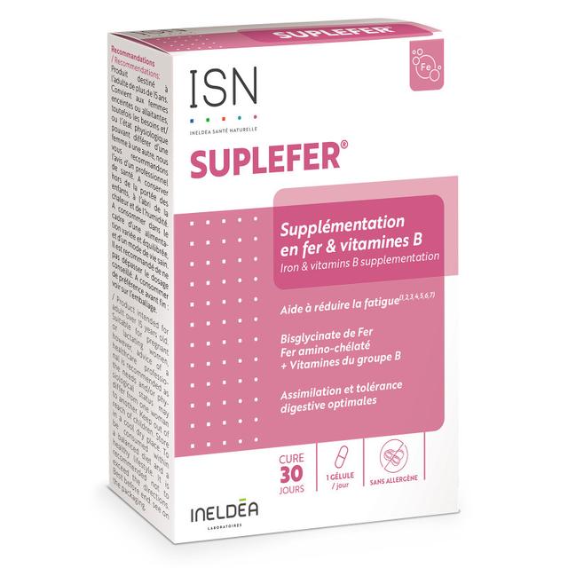 Suplefer - Aide à réduire la fatigue Vitamines B & Fer -Cure 30j