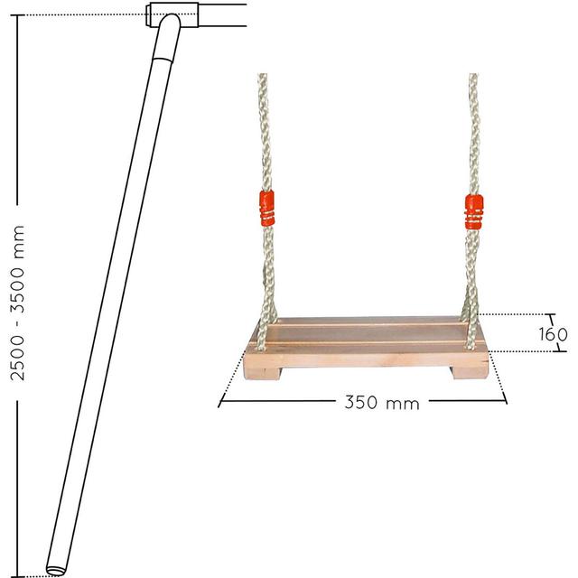 Siège balançoire réglable avec assise en bois